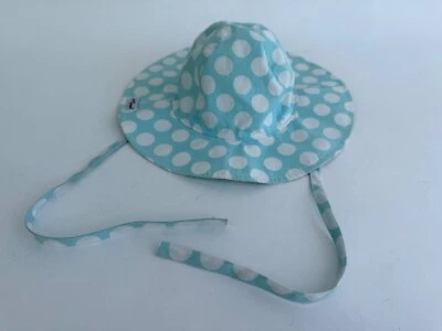 El Original Sombrero Flaphappy Sol Azul Blanco Lunares Hecho en EE. UU. Grande Foto 1 de 4