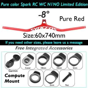 Carbon MTB Bicycle Riser Bar -8/-17/-25 Degree One-shaped Integrated Handlebar - Picture 1 of 42