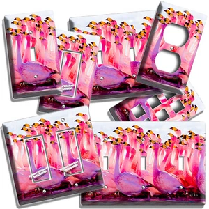 TROPISCHE VÖGEL ROSA FLAMINGO FLOCK LICHTSCHALTER STECKDOSE WANDPLATTE ZIMMER KUNST DEKOR - Bild 1 von 34