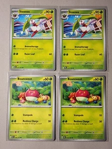 2x Steenee 017/197 & 2x Bounsweet 016/197 Pokemon card SV Obsidian Flames NM - Picture 1 of 1