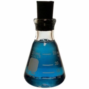 PYREX 4980-25, 25ml Erlenmeyerkolben mit schmaler Öffnung und Gummistopfen (einzeln) - Bild 1 von 2