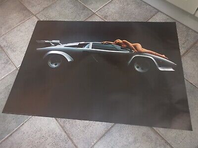 Lamborghini Countach With Nude Girl Retro Poster 94cm X 66cm NEW • 24.95$