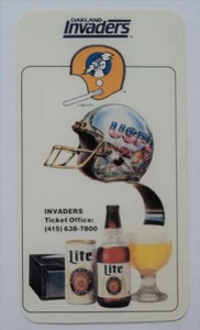 1984 Oakland Invaders USFL Football League Spielplan Miller Brewing  - Bild 1 von 2