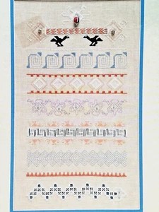 Moss Creek 008 PUEBLO BASKET ART #I 100x198 hardanger 4pg leaflet Bead pak 1994 - Picture 1 of 6