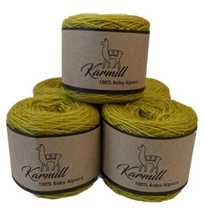Alpaca Wool Skein 100% Baby Alpaca Yarn Lot- 5 Sport Weight Golden Yellow 6M035 - Picture 1 of 5
