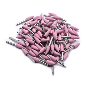 10X Dental RA Grinding Heads Rubber Polishing Burs Low-speed Polisher Pink 1-4# - Picture 1 of 16