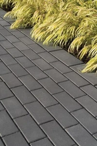 ONLY £94.99 sq.m BASALAT BLACK TUMBLED STONE 20X10 Cm 50 mm thick FLOOR TILE - Picture 1 of 7
