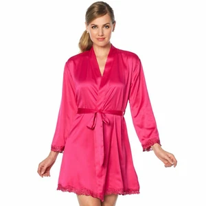 Rhonda Shear Womens Satin and Lace Robe ,L) - Picture 1 of 1