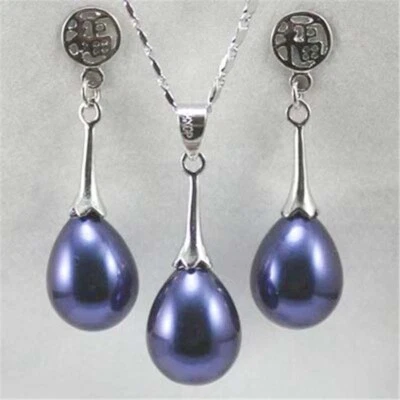 Conjunto de brinco feminino pingente de jade pérola concha natural presente de casamento - Imagem 1 de 4