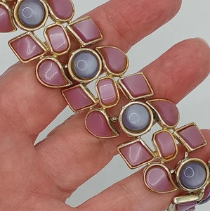 Arthur Pepper Art Satin Purple and Lavender Iridescent Geometric Panel Bracelet - Picture 1 of 6