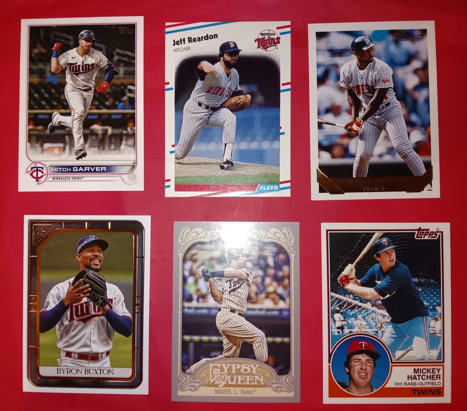 Lote TARJETAS DE BÉISBOL MINNESOTA TWINS MLB Byron Buxton Joe Mauer Jeff Reardon Foto 1 de 1