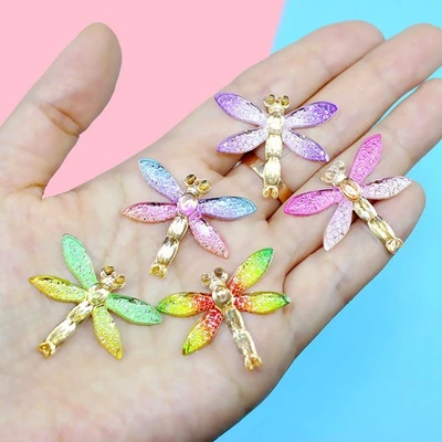 10 pcs Multicolors Resin Flatback Dragonfly DIY Craft Making Decors 32x27x4mm - Image 1 of 4