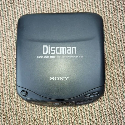 Sony D-131 Discman Sony Compact Disc CD Player Disc Man Mega Bass Black - WORKS - Image 1 of 4