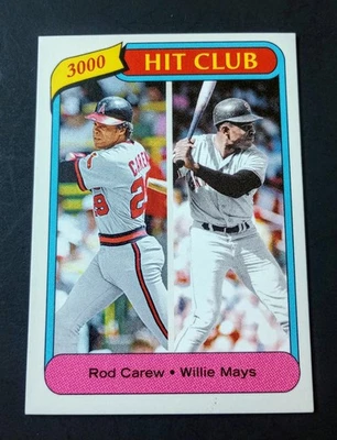ROD CAREW WILLIE MAYS 3000 HIT CLUB 2016 TOPPS THROWBACK THURSDAY TBT #47 ANGELS - Image 1 of 4