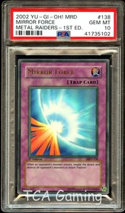 PSA 10 GEM MINT Mirror Force MRD-138 ULTRA RARE 1st Edition MRD Yugioh Card 102 - Picture 1 of 3