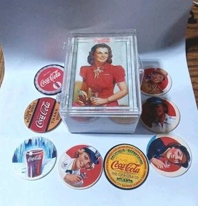 COCA-COLA Complete Vintage Look Trading Card Set + 8 Coke Cap Pogs 1994 - Bild 1 von 5