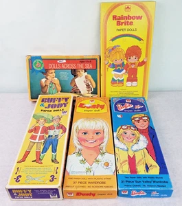 Lot of 5 Vintage Paper Dolls 1969-1983 Mixed Variety Barbie- Rainbow Brite + - Picture 1 of 6