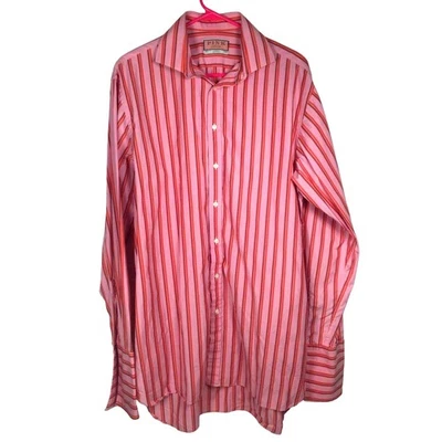 Thomas Pink Jermyn Street Pink Striped Men's Long Sleeve Dress Shirt Size 16.5 - Image 1 of 4