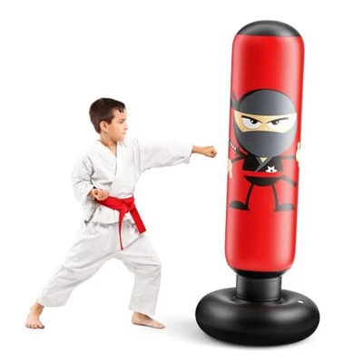 Saco de Boxeo Inflable Niños, Saco de Boxeo Karate Regalos para Niños y Niñas, Rojo Foto 1 de 4