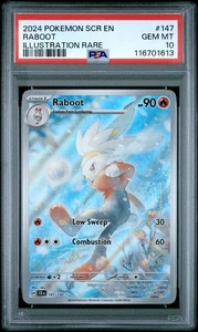 2024 POKEMON SCR EN-STELLAR CROWN ILLUSTRATION RARE 147 RABOOT PSA 10 GEM MINT💎 - Picture 1 of 3