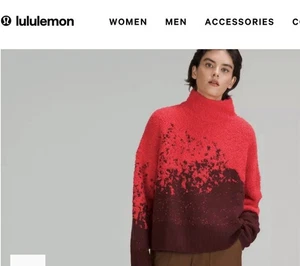 Suéter Lululemon Ombré Textura Tejido Cuello Alto Lana Merino Rojo/Marrón talla XXS 0 - Imagen 1 de 16