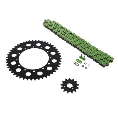 Cadena y piñón Kawasaki KX500 KX 500 1989-2004 verde junta tórica negro 13/48 114 L Foto 1 de 4
