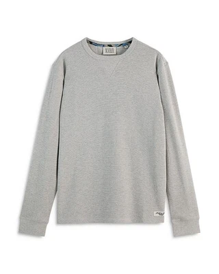 Scotch & Soda Waffle Knit Crewneck Sweater Men's L Light Gray Melange Pullover - Image 1 of 4