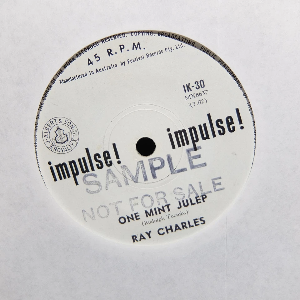 Ray Charles - One Mint Julep (Impulse IK-30) Aussie 45 - Image 1 of 2