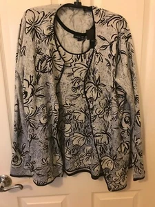 NWT Leo & Ugo Black/Blue Flower Knit Twinset - Size 5 - Picture 1 of 7
