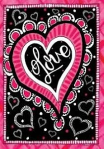 Corazón de Amor Feliz Día de San Valentín, Bandera de Jardín 12"x18", Decoración Personalizada, 2 Caras - Imagen 1 de 1