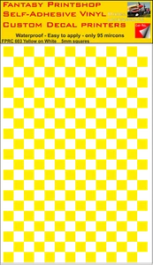 RC Adhesivo de Vinilo Amarillo Cuadrados Encendido Blanco Apoyo 5mm A5 Hoja - Imagen 1 de 1