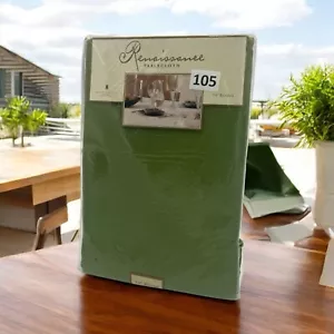 ELRENE HOME FASHIONS 100% POLYESTER Olive Green 70" ROUND TABLECLOTH - NOS - Picture 1 of 10