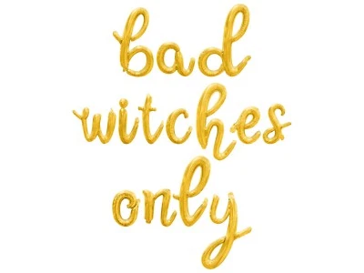 SOLO BRUJAS MALAS Estandarte Globo Letra Cursiva - Hágalo Usted Mismo Decoraciones de Fiesta de Halloween Foto 1 de 4