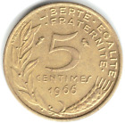 1966 5 Centimes ~ From France ~ You Grade It ~ Please See The Scan. Stk 55