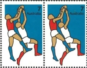 1974 Australian Non-Olympic Sports MNH AFL Football Strip of 2x7c Stamp issues - Picture 1 of 1