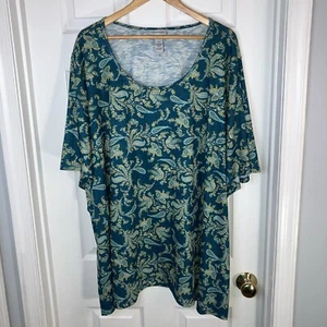 New Catherines Women’s Plus Size 4X 30/32W Casual Tunic Top Green Shirt Pullover - Picture 1 of 16