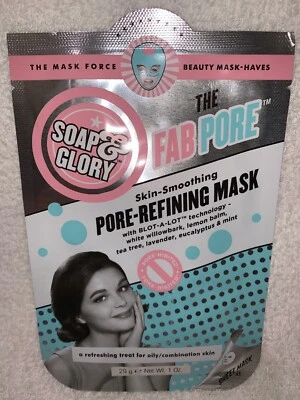 Soap & Glory PORE-REFINING MASK Skin-Smoothing Fab Pore Willowbark 1 oz/29g New - Image 1 of 4