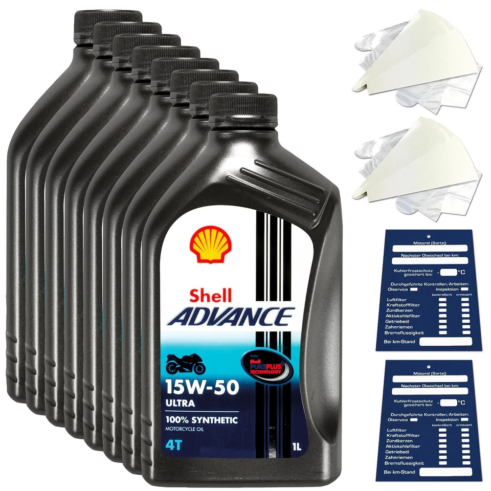 8 Liter original Shell Advance 4T Ultra 15W50 Motoröl Motorrad 600041556 - Bild 1 von 4