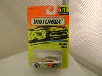 Nissan 300Zx 1996 Matchbox Superfast #61 plateado nuevo en tarjeta Foto 1 de 3