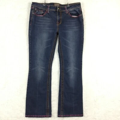 Cowgirl Up Womens Jeans Boot Cut Denim Southwestern Aztec Embroidered Studded 33 - Image 1 of 4