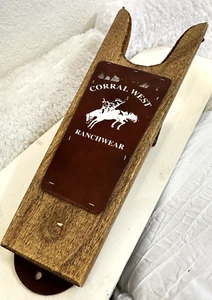 Vintage Wooden Cowboy Boot Shoe Jack From Corral West Ranchwear 12” Long Nice - Picture 1 of 19