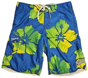 Billabong Boardshorts Herren 33 blau grün Blumen schnelltrocknend leicht Surf Strand - Bild 1 von 7
