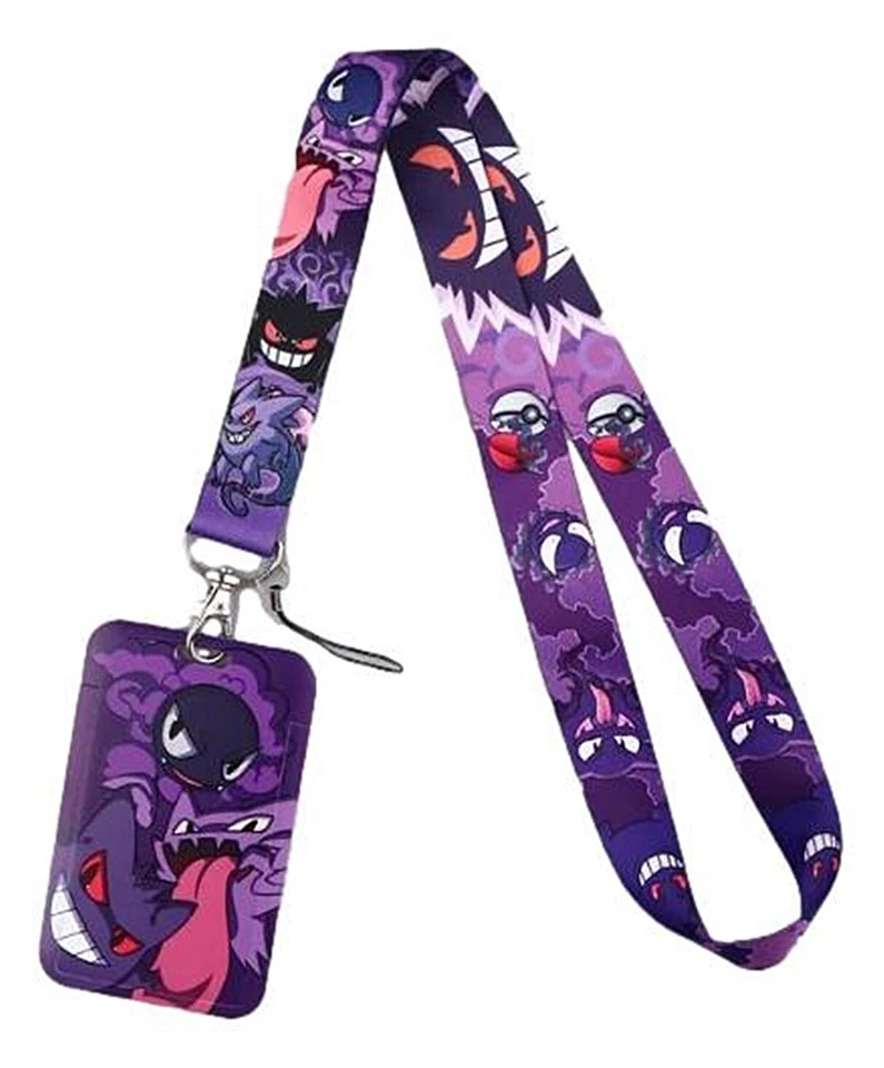 Gengar Trio Pokémon Characters Keychain Lanyard with ID Holder Foto 1 de 1