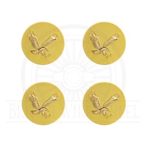 Eagle Gold & Cream Metal Wire Wheel Chip Emblems, Size 2.25", Set or Single - Picture 1 of 21