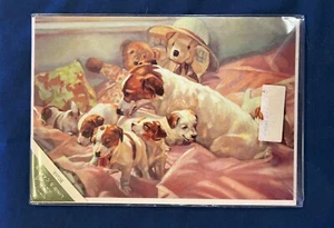 Jack Russell and Puppies - Blank  Greeting Card - "In the Pink" - Picture 1 of 5