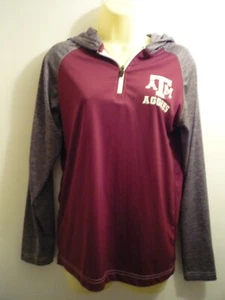 A&M AGGIES HOODED PULL OVER SHIRT-SZ YOUTH LG-16/18- GREY/MAROON POLYESTER - Picture 1 of 4