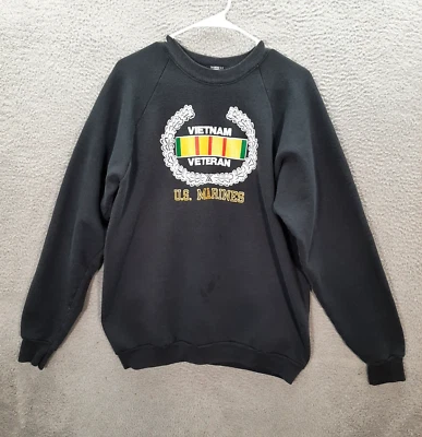 Sudadera De Colección Fruit Of The Loom Adulto XL Negra Cuello Redondo Marines de Estados Unidos Años 90 Foto 1 de 4