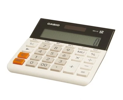 Casio MH12-WES Wide 12 Digit Calculator - White - Image 1 of 2