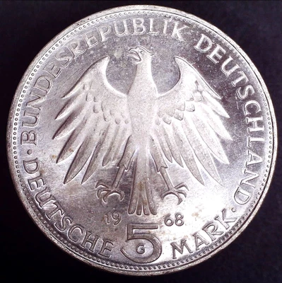 Silver Coin 1968 Germany 5 Marks Commemorative - Uncirculated - Image 1 of 4