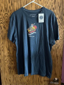 Camiseta Life Is Good Ride On Christmas Talla Grande NUEVA CON DEFECTO - Imagen 1 de 5